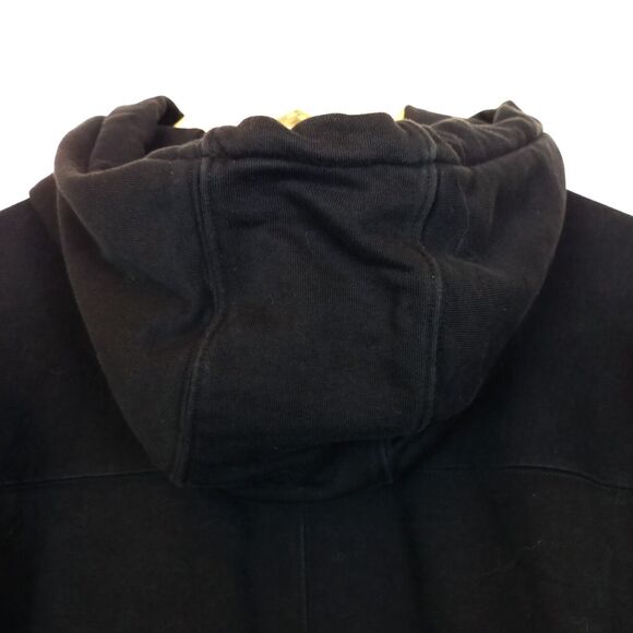 Reiss Arden Hoodie Womens M Black Crop Jersey Rib Zip Relaxed Loungewear Rock - Picture 12 of 14